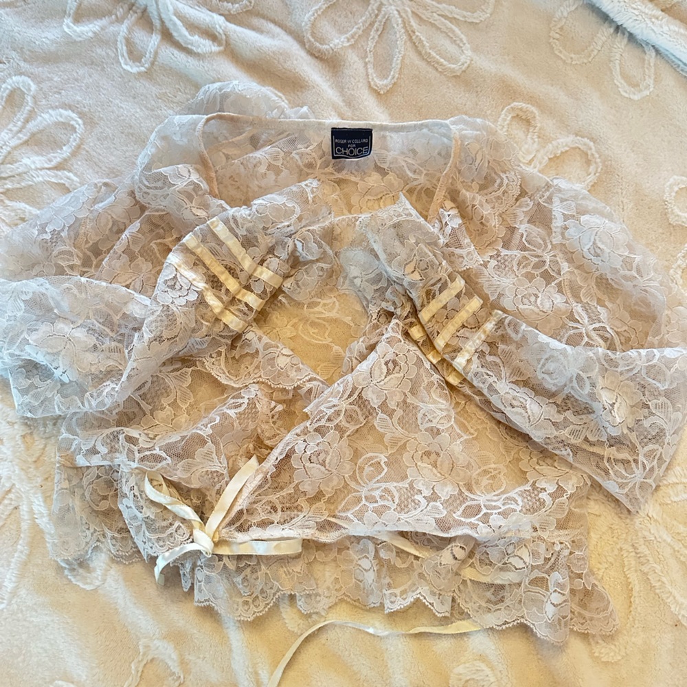 vintage sheer lace ballet core victorian cardigan small/xs